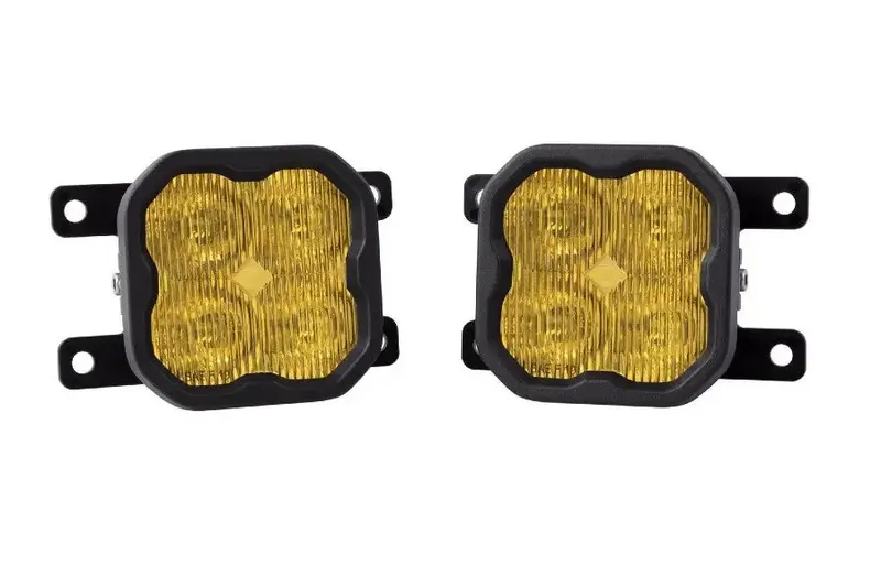 2021-25 Ford Bronco Diode Dynamics 3In Ss3 Pro Type As Fog Light Kit, Sae/Dot - Yellow W/ Amber Backlight 1
