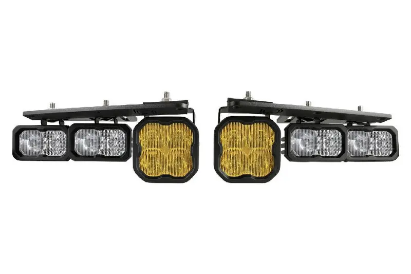 2021-25 Ford Bronco Diode Dynamics Stage Series Fog Pocket Kit - Yellow Sport 1