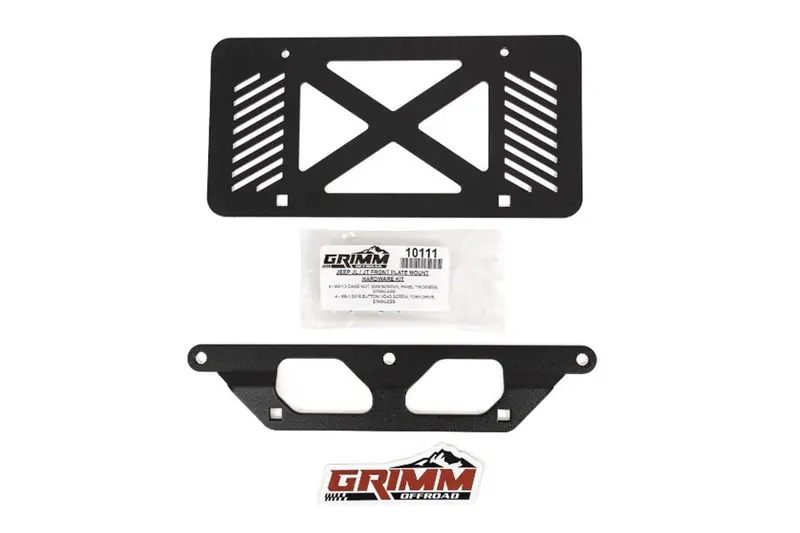 2021-25 Ford Bronco Grimm Offroad Steel Front Bumper License Plate Mount 1