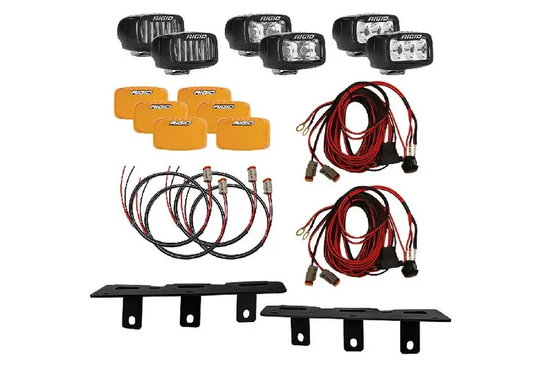 2021-25 Ford Bronco Rigid Industries Mod Bumper Triple Sr-M Fog Light Kit 1