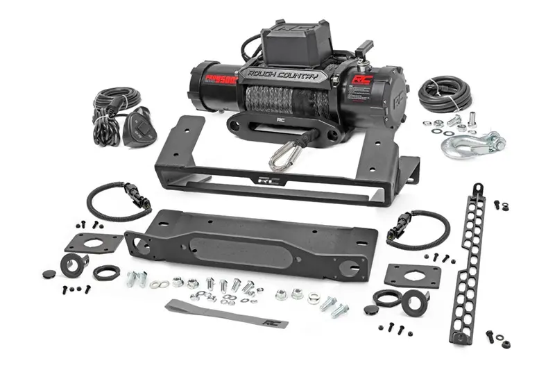 2021-25 Ford Bronco Rough Country High Winch Mount W/ Pro9500s Winch 1