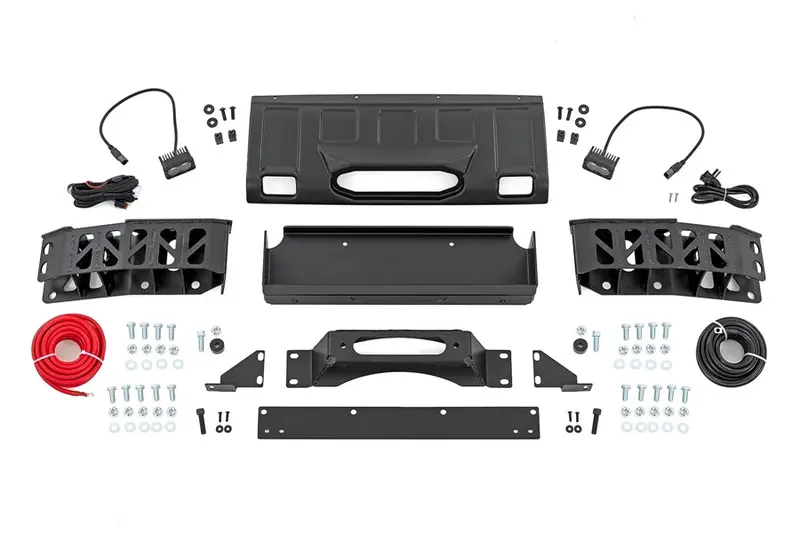 2024-25 Toyota Land Cruiser Rough Country Hidden Winch Mount W/ White Sae Fog Lights 1