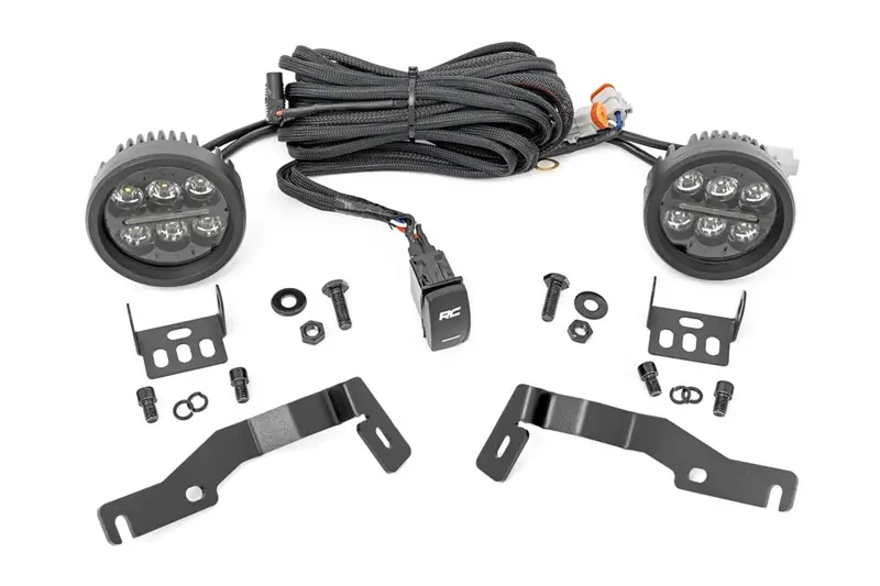 2024-25 Toyota Tacoma 3.5In Round Led Ditch Light Kit (Amber Drl) 1