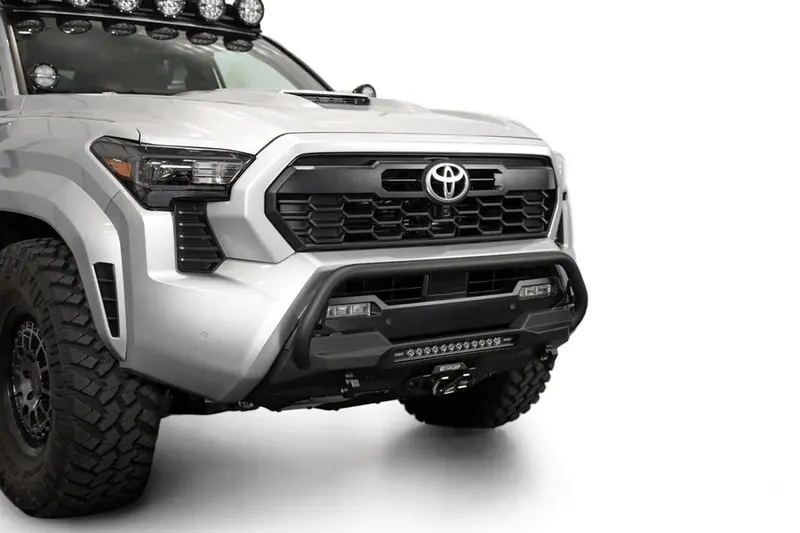 2024-25 Toyota Tacoma Addictive Desert Designs Stealth Center Mount Winch Front Bumper W/ Top Hoop 1
