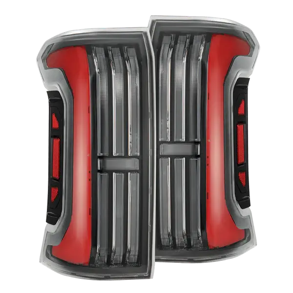 2024-25 Toyota Tacoma Alpharex Nova-Series Prismatic Led Tail Lights Black-Red 1
