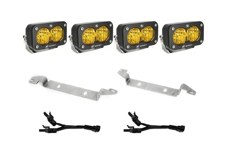 2024-25 Toyota Tacoma Baja Designs S2 Sport Dual Fog Pocket Light Kit, Wide Cornering/Amber 1