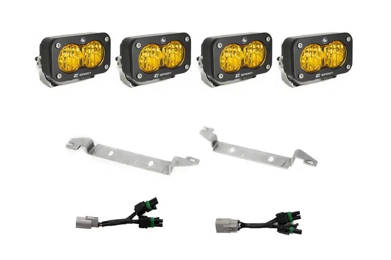 2024-25 Toyota Tacoma Baja Designs S2 Sport Oem Fog Light Replacement Kit, Amber - Wide Cornering 1