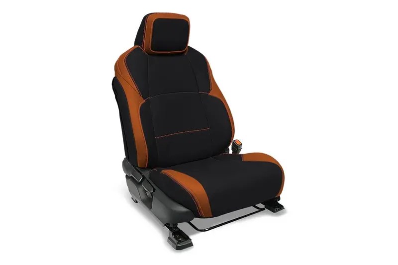 2024-25 Toyota Tacoma Prp Front Seat Covers, Black And Orange - Pair 1