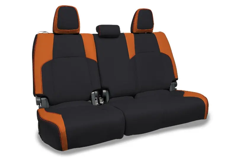 2024-25 Toyota Tacoma Prp Rear Bench Covers - Black And Orange 1