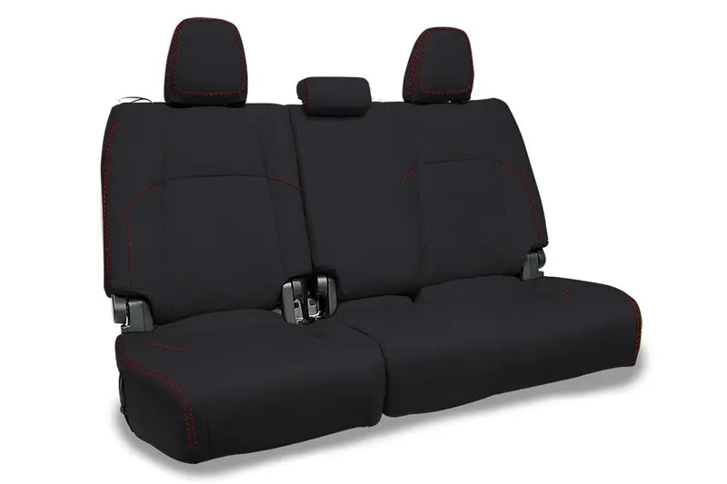 2024-25 Toyota Tacoma Prp Rear Bench Covers, Black W/ Red Stitch 1