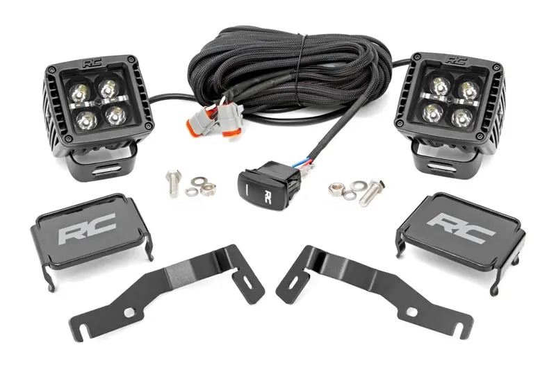 2024-25 Toyota Tacoma Rough Country Black Series Led Ditch Light Kit (Amber Drl) 1