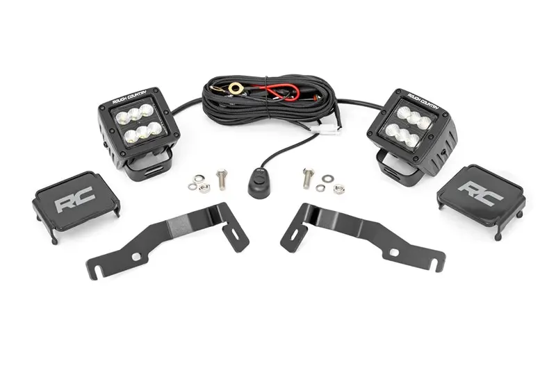 2024-25 Toyota Tacoma Rough Country Black Series Led Ditch Light Kit (Flood Beam) 1