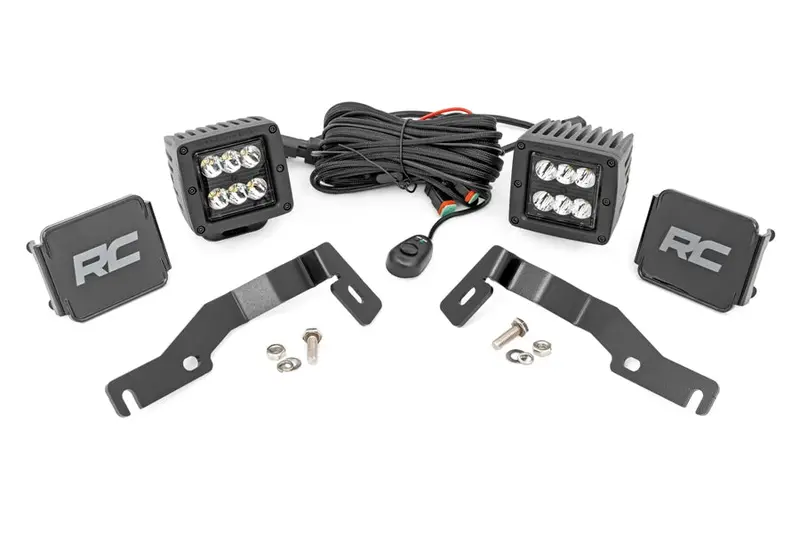 2024-25 Toyota Tacoma Rough Country Black Series Led Ditch Light Kit (Spot Beam) 1