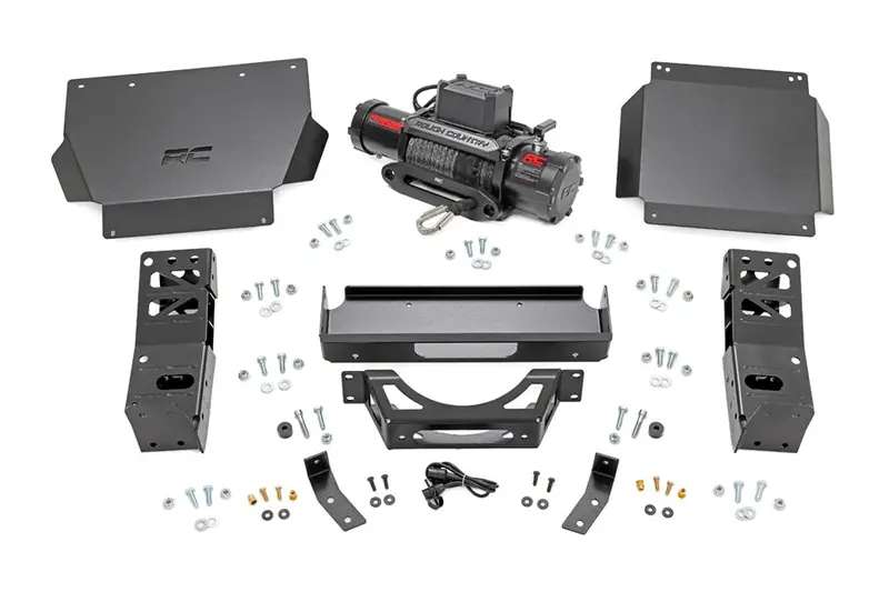 2024-25 Toyota Tacoma Rough Country Hidden Winch Mount W/ Pro9500s Winch 1