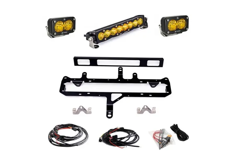 2024+ Toyota Tacoma Baja Designs S8 10In / S2 Pro Grille Light Kit - Amber 1