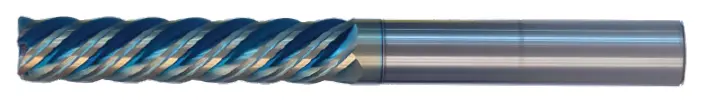 3/4" End Mill Variable Single End; Extra Long; Flute Length 3" Oal 6" - 5 Flutes Sky Coat - Hot Mill 1