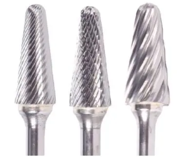 3/8" Sl Shape Carbide Burr. Single Cut Ball Nosed Cone. Loc 1-1/16" Shank Od 1/4" Oal 2-1/8" - Uncoated 1