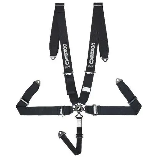 3-Inch 5-Point Harness Belts - Black Camlock 1