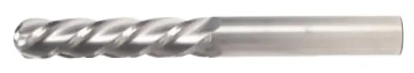 5/16" End Mill Single End Ball. Extra Long Length. Flute Length 1-5/8" Oal 4" - 4 Flutes Uncoated 1