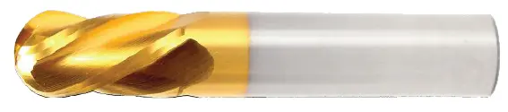 5/64" End Mill Single End Ball. Flute Length 1/4" - Oal 1-1/2" - 2 Flutes Tin Coated 1