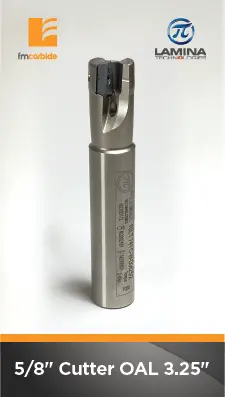 5/8" Endmill Cutter Flute Length 1" Oal 3.25" Pockets: 2 With 20 Fm Inserts Apkt 100308 1
