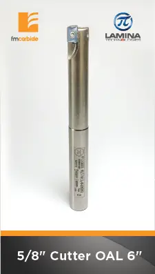5/8" Endmill Cutter Flute Length 1" Oal 6" Pockets: 2 With 20 Fm Inserts Apkt 100308 1