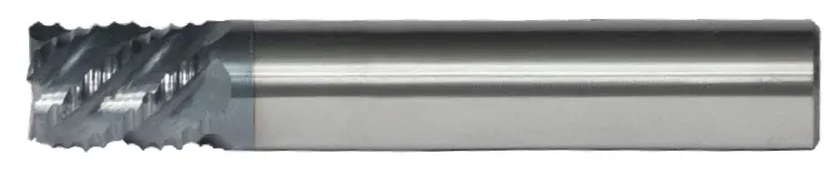 7/16" End Mill Rougher Hog Single End. 45 Degree Helix. Chamfer Width .020" - Shank Od 7/16" Loc 9/16" Oal 2-3/4" - 5 Flutes - Altin Coated 1