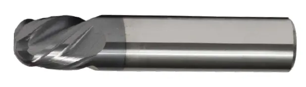 7/16" Stub End Mill Single End Ball Nose; Flute Length 5/8" Oal 2-1/2" - 4 Flutes Altin Coated - Hot Mill 1