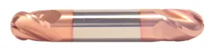 9/16" End Mill Double End Ball. Stub Length. Flute Length 11/16" Oal 3-1/2" - 2 Flutes Ticn Coated 1