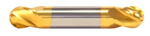9/16" End Mill Double End Ball. Stub Length. Flute Length 11/16" Oal 3-1/2" - 2 Flutes Tin Coated 1