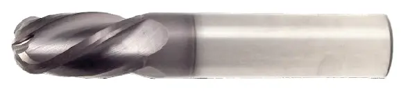9/16" End Mill Single End Ball. Flute Length 1-1/4" - Oal 3-1/2" - 2 Flutes Altin Coated 1