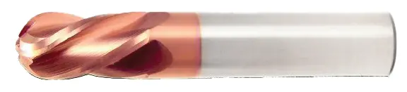 9/64" End Mill Single End Ball. Flute Length 9/16" - Oal 2" - 2 Flutes Ticn Coated 1