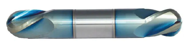 9/64" Solid Carbide End Mill Single End Ball. Double End Stub Length. Shank Od 3/16", Flute Length 5/16", Oal 2'' - 2 Flutes Sky Coat 1