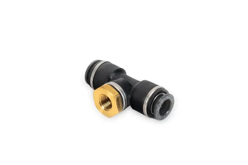 Accuair Suspension Pressure Sensor Tee (3/8In Dot/Ptc Tee -To- 1/8In Npt Female) 1