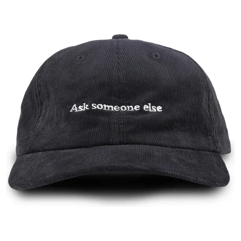 Ask Someone Else Hat - Black Corduroy 1