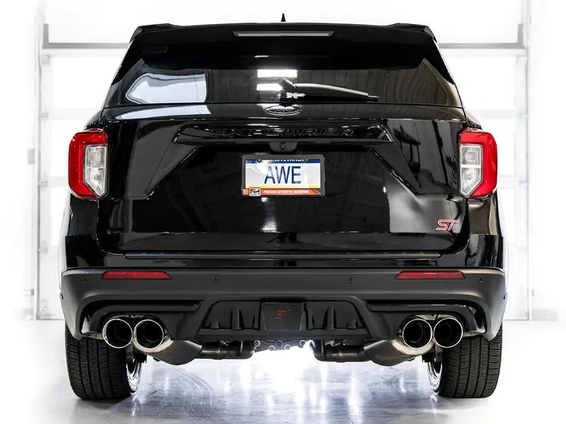Awe Tuning 2020+ Ford Explorer St Touring Edition Exhaust W/ Chrome Silver Tips 1
