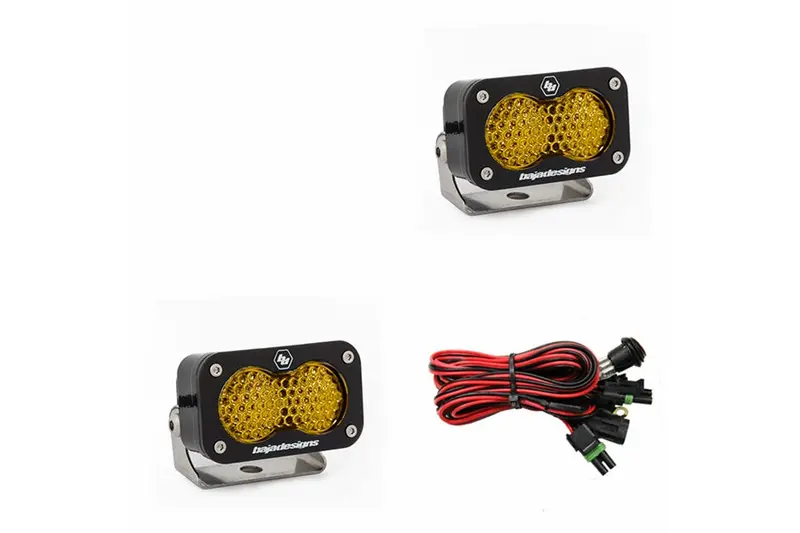Baja Designs S2 Pro Flood Led Lights, Amber - Pair 1