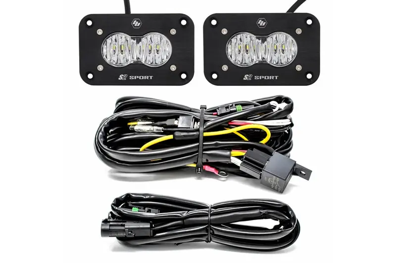 Baja Designs S2 Sport Led Wide Cornering Flush Mount Backup Kit, Pair 1