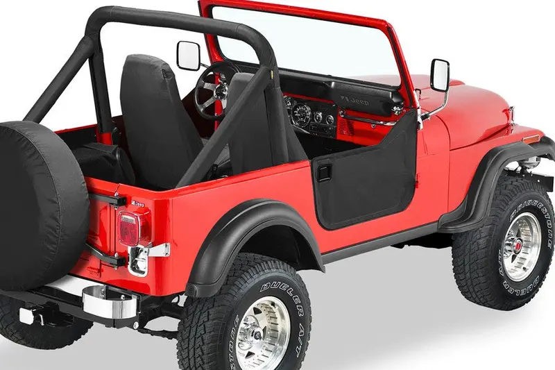 Bestop Lower Fabric Half Doors - Black Crush - Cj3/Cj5/Cj6 1