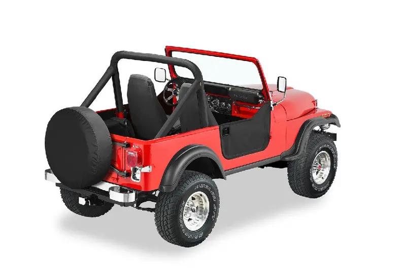 Bestop Lower Fabric Half Doors - Black Crush - Cj7/Yj 1