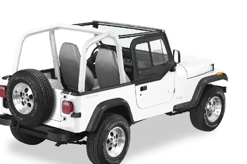 Bestop Upper Door Sliders - Dual Sliding Window, Black Diamond - Tj 1