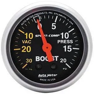 Boost Gauge 20 Psi/30 In Vac (Sport Comp 2 1/16) 1