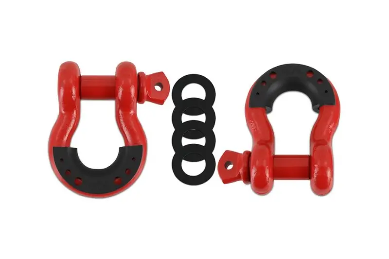 Borne Off Road 3/4In D-Ring Shackle Set Of 2, Red 1