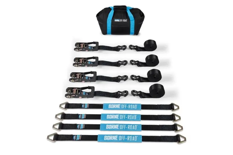 Borne Off-Road Vehicle Ratchet Tie-Down Kit, Blue 1