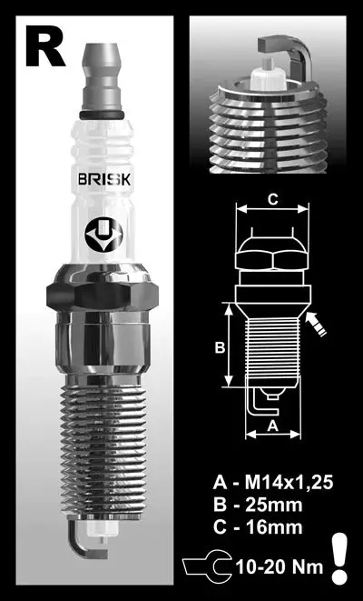 Brisk Iridium Performance Rr14byir-7 Spark Plug 1
