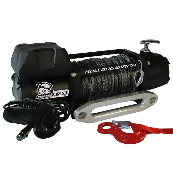 Bulldog Winch 12,000Lb Winch W/ 100Ft Synthetic Rope 1