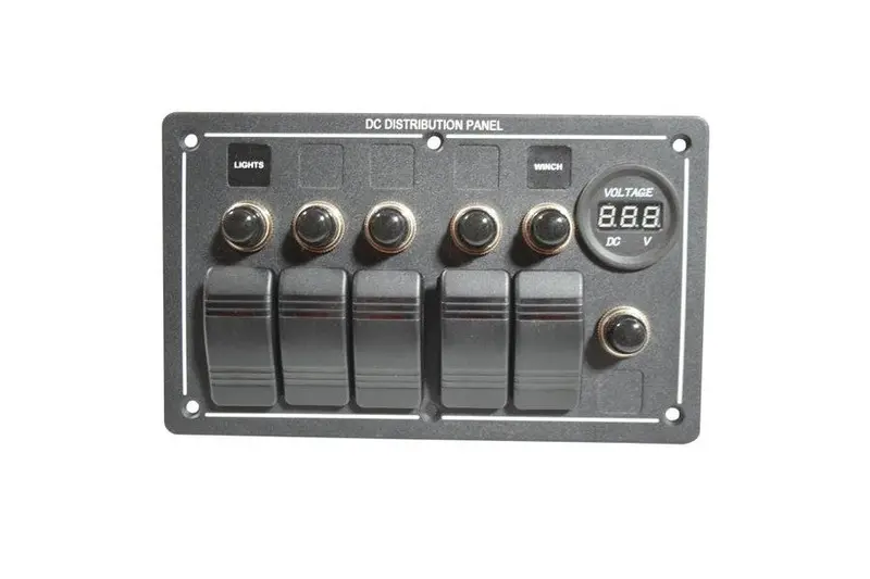 Bulldog Winch 5-Switch Panel W/ Voltage Meter 1