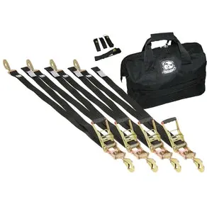 Bulldog Winch 9Pc Ratcheting Tie-Down Strap Kit 1