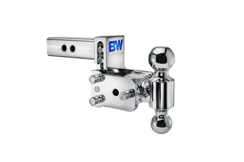B&W Tow & Stow 2In Dual Ball Receiver Hitch, Chrome, 3In Drop-3.5In Rise 1