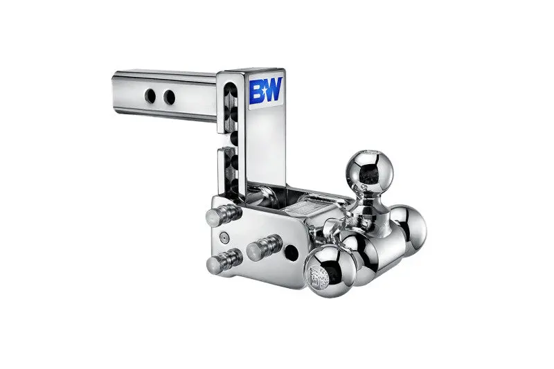 B&W Tow & Stow 2In Tri-Ball Receiver Hitch, Chrome, 5In Drop-5.5In Rise 1